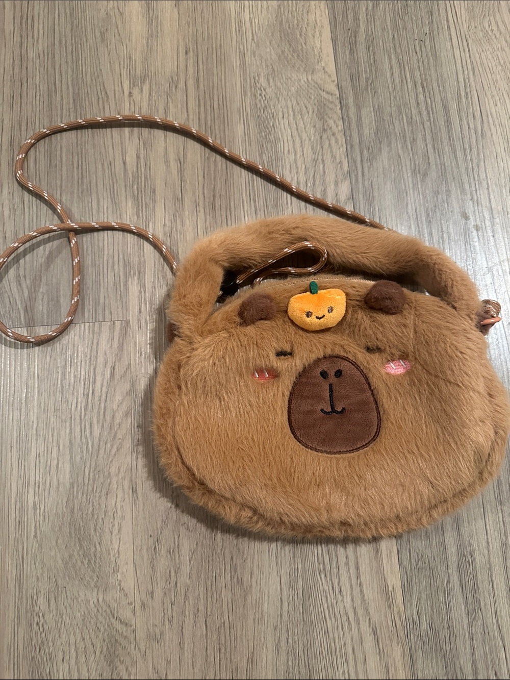 Kids Plush Bear Crossbody Bag - Brown